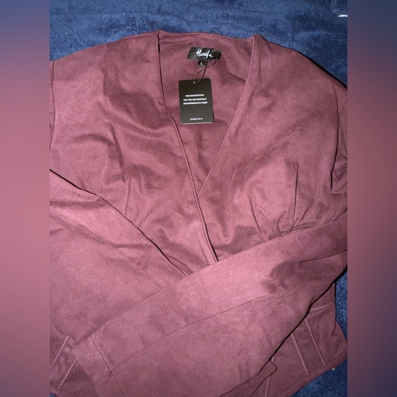 Hanifa Deep Burgundy Top - Picture 2 of 3